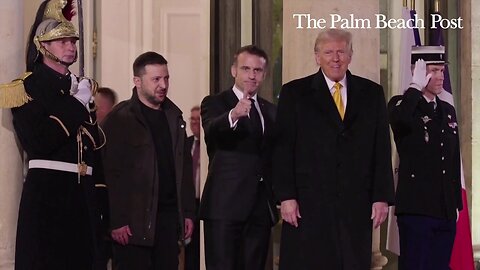 Trump, Macron, Zelenskyy meeting and handshakes in Paris before Notre-Dame Cathedral reopening