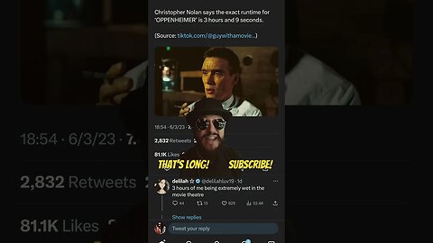Christopher Nolan FINALLY Reveals Run Time For Oppenheimer #shorts #hollywood