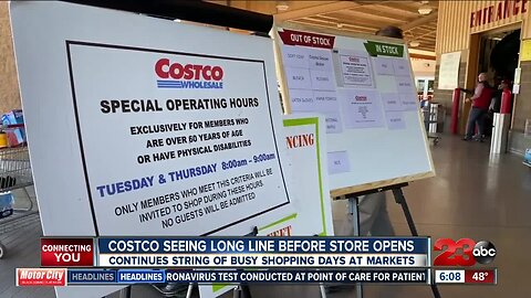 Another morning of long lines at the southwest Bakersfield Costco