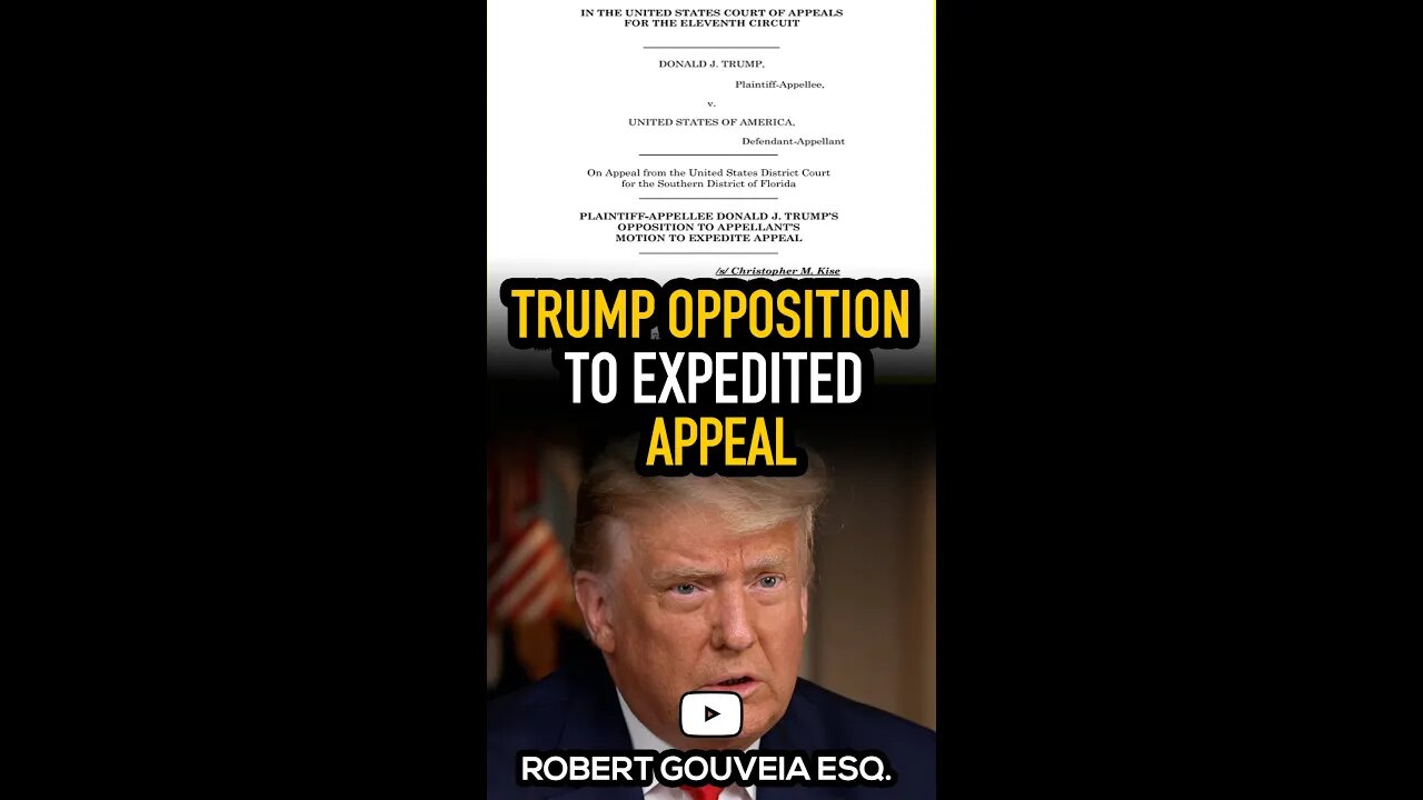 Trump OPPOSITION to Expedited Appeal #shorts