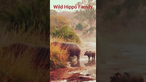 Wild Hippo Family | Viral Hippo #viralvideo #animalfacts #amazingfacts #hippo