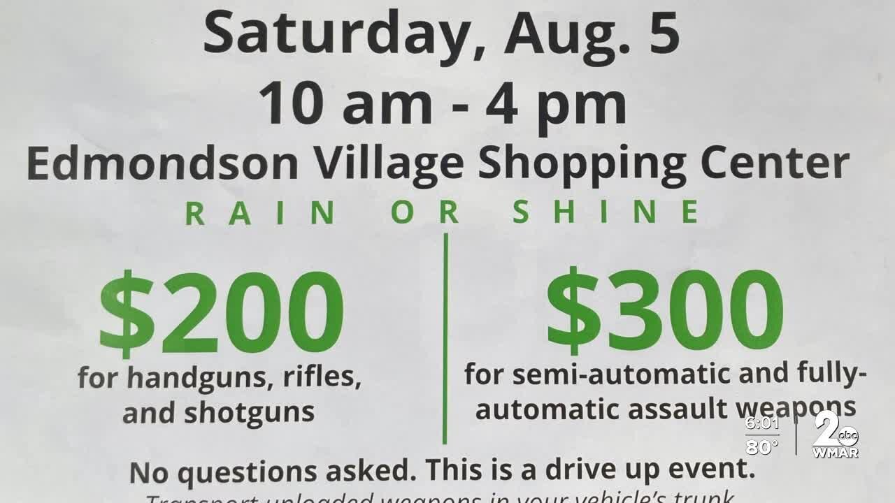 Archdiocese of Baltimore, police hosting gun buyback at site of mass shooting