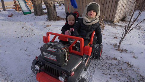 The jeeps new snow tires work great. Daily Vlog #551