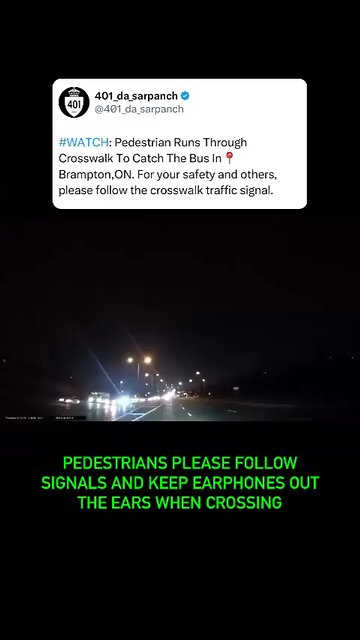 Pedestrian almost hit in Brampton