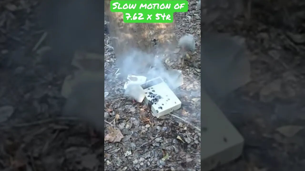 Slow motion of 7.62 x 54r hitting concrete, in silence ￼