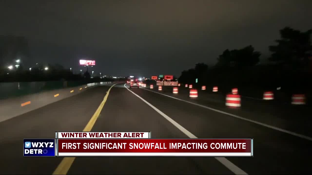 First significant snowfall of the season affecting morning commute