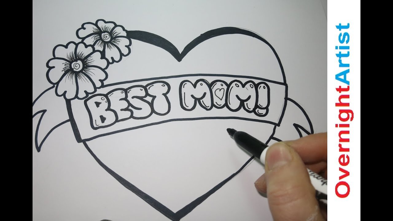 Draw Best Mom - How To Draw Best Mom -Graffiti Bubble letters - Mothers Day, Birthday,