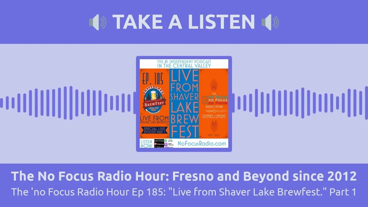 The No Focus Radio Hour: Fresno and Beyond since 2012 - The 'no Focus Radio Hour Ep 185: "Live...