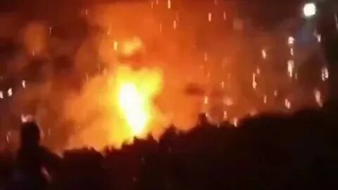 Pyrotechnics accidentally exploding at a party