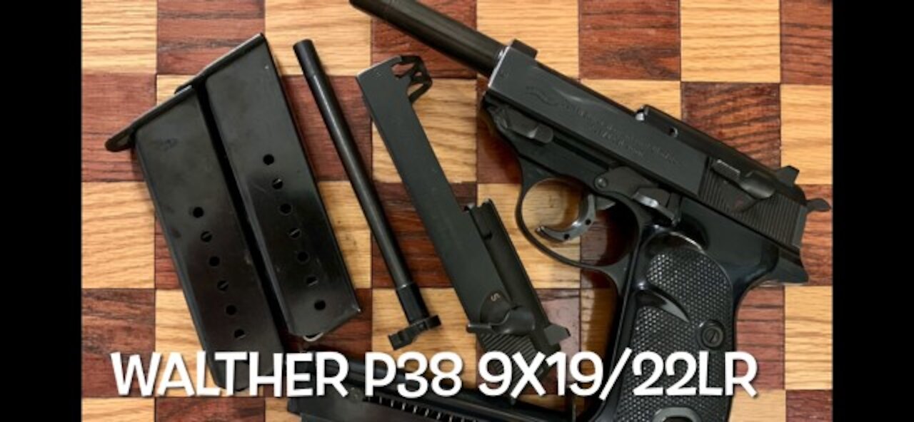 Walther P38 9mm luger with very rare factory 22lr conversion kit first shots very happy!