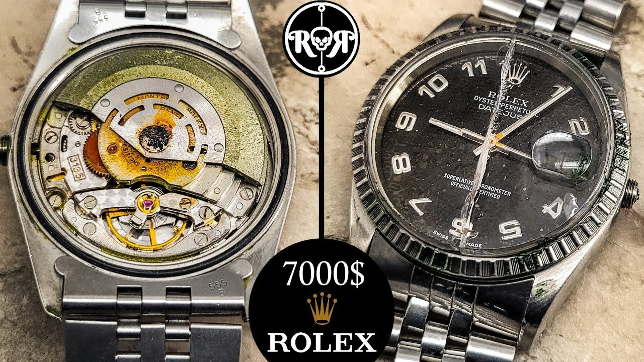 Restoration of a $7000 Rolex Datejust - Rare Vintage Rolex Logo-Dial - Rusty Caliber 3135