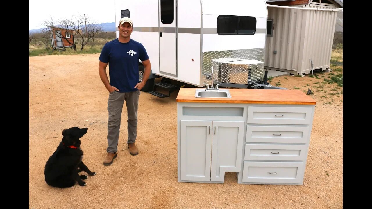 How to Build a DIY Travel Trailer: Kitchen Cabinets, Sink, Stove (Part 9)