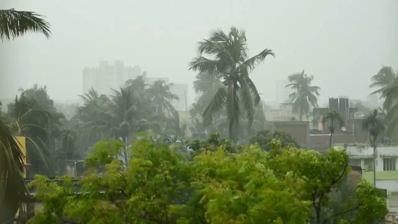 heavy rain with wind nature