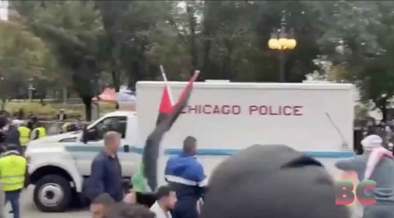 Pro-Hamas protesters beat Black Hebrew Israelites with Palestinian flags at Chicago protests