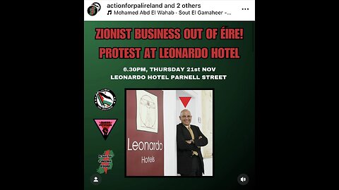 Protest against Israeli-owned hotels in Dublin