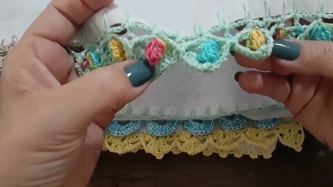 ❤️BICOS EM PANOS DE PRATO USANDO 2 FIOS❤️ #crochet