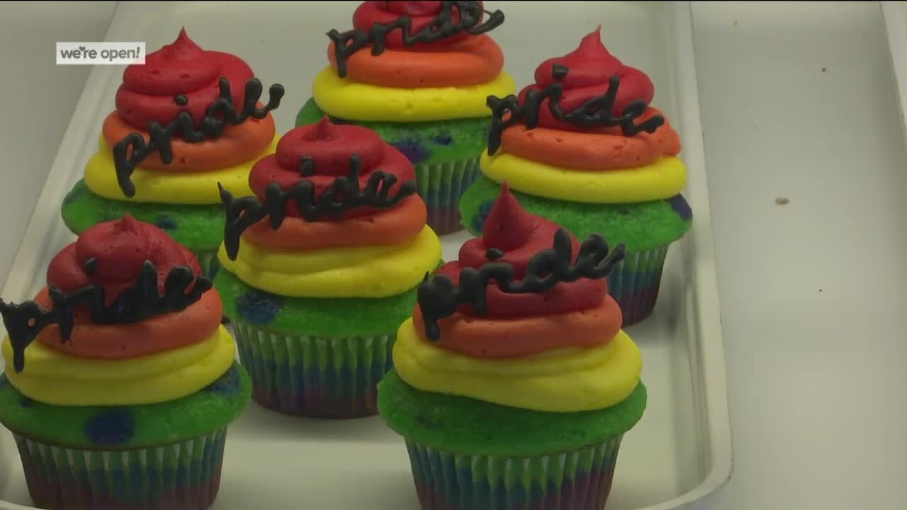 All Tied Up Floral Cafe in Appleton selling special cupcakes for Pride month