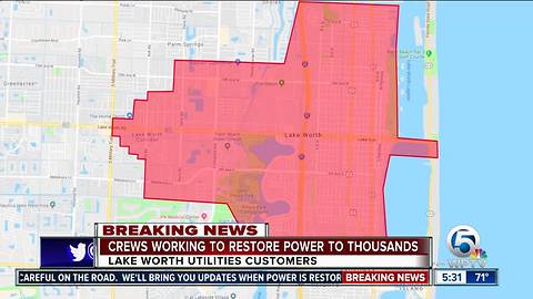 25,000 Lake Worth customers impacted by power outages