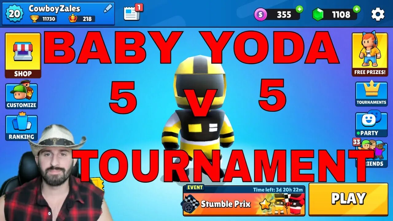 🔴 BABYYODA_TV 5v5 ELIM TOURNY LIVE STREAM | Stumble Guys