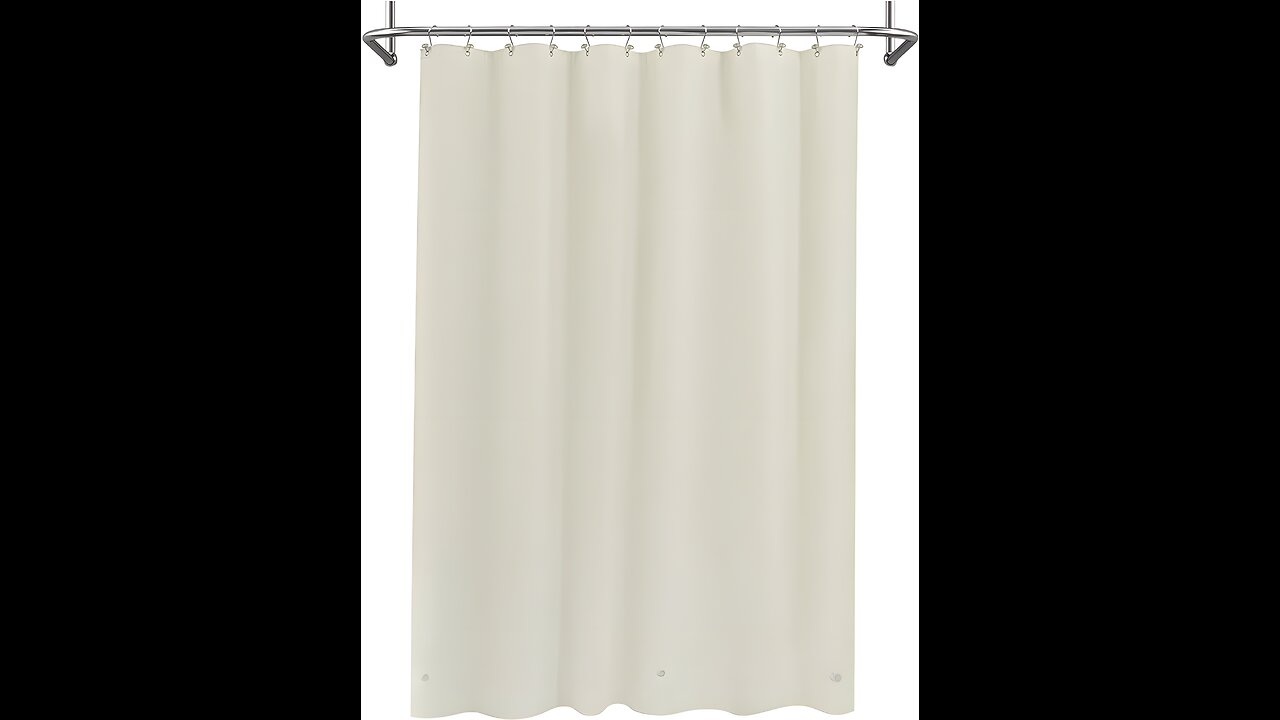 Mrs Awesome Beige Shower Curtain Liner with 3 Magnets, Sturdy Plastic Shower Curtain for Bathroom