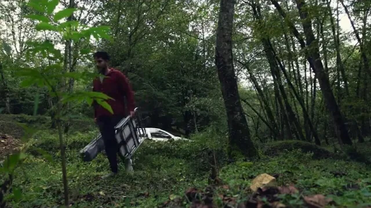 Solo Camping in Rain and TunderStorm Campfire Cooking !!!!! 3