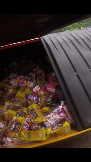 Intact food thrown into the garbage can