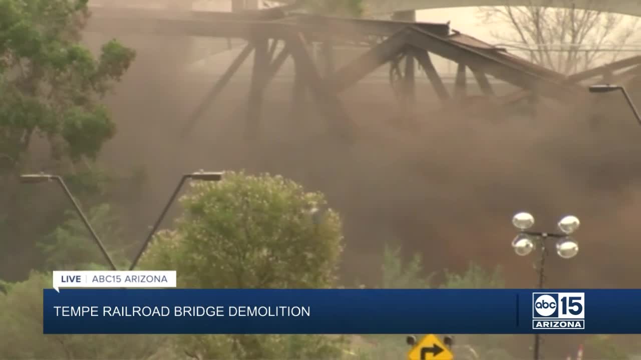 Demolition of Tempe Town Lake bridge