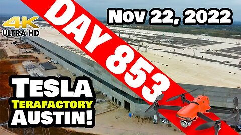 ANOTHER RAINY DAY AT GIGA TEXAS! - Tesla Gigafactory Austin 4K Day 853 -11/22/22 -Tesla Terafactory