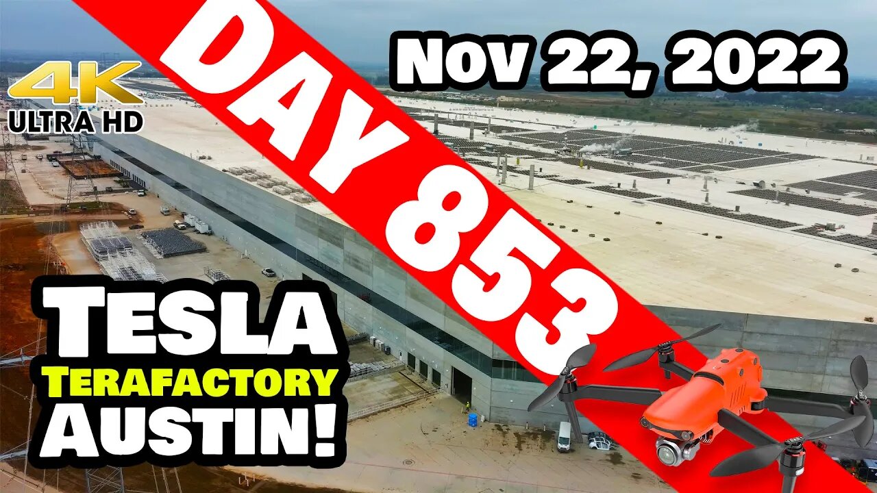 ANOTHER RAINY DAY AT GIGA TEXAS! - Tesla Gigafactory Austin 4K Day 853 -11/22/22 -Tesla Terafactory