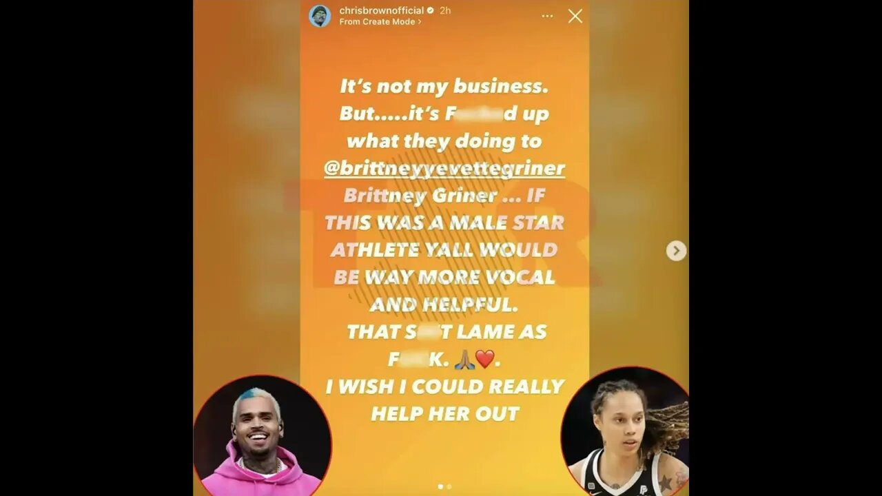 Chris Brown Reacts Brittney Griner 😱 ¨A Male Athlete Would Be Home By Now¨ - I Wish I Could Help Her