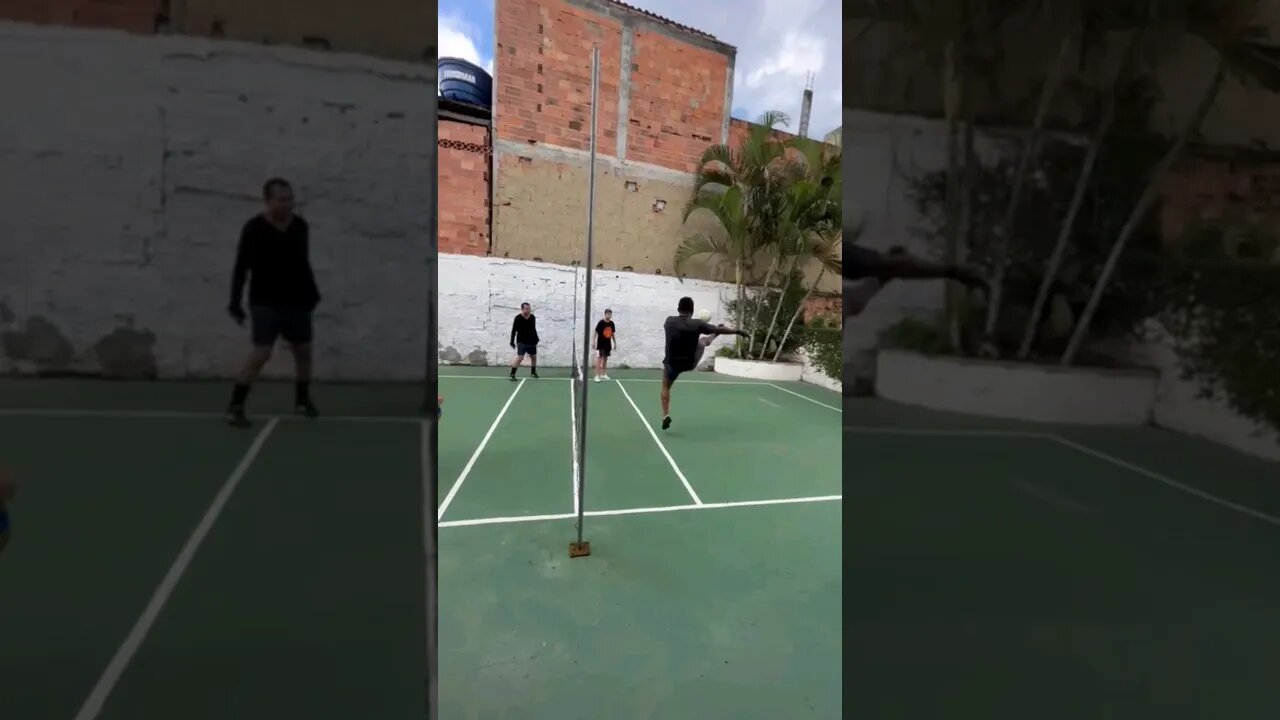 Estilo na cortada, no futetênis! #futebol #futevôlei #futmesa #futemesa #futetenis #futevolei #fut