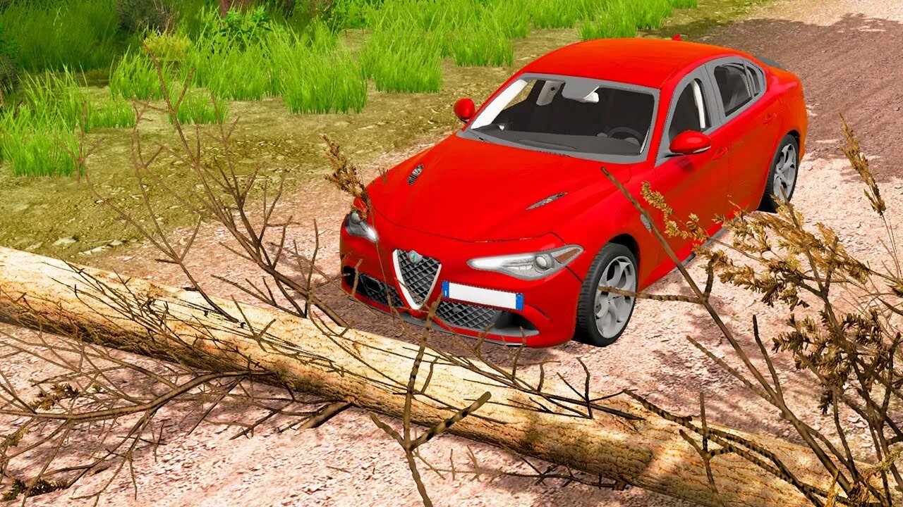 Alfa Romeo Julia vs Fallen Tree – BeamNG Drive