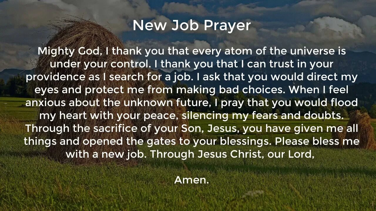 New Job Prayer (Prayer for Job Seekers)