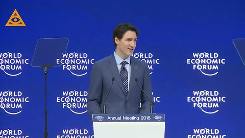 Justin Trudeau speaking at WEF 2018.