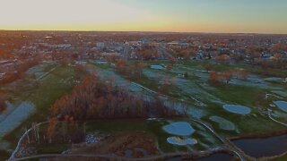 4K Drone First Snow Fall in Canada - Royalty Free Stock Video