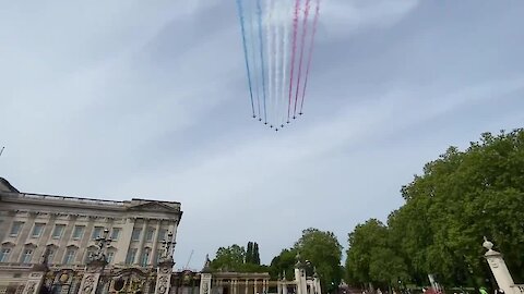 Witnessed the Royal Air force flyover at Buckingham Palace in celebration of VE Day