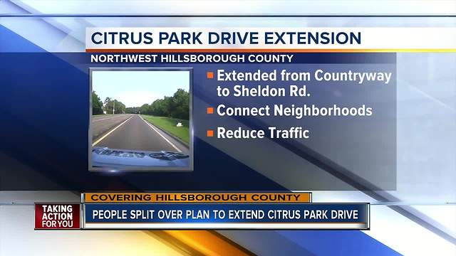 Neighbors divided on plan to extend Citrus Park Drive nearly three miles