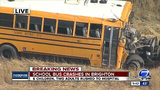 Eight people, including 6 students, injured in Brighton school bus rollover, all expected to be OK