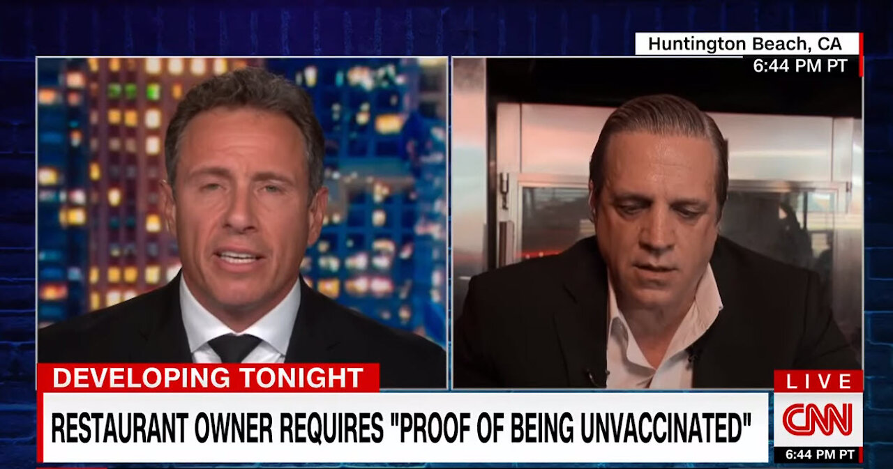 The real ending of CNN´s Cuomo interviewing Tony Roman (Owner of the anti-vaxx-mask restaurant)