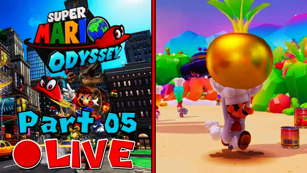 [🔴LIVE] Super Mario Odyssey | 100% Walkthrough [Part 5] - Kingdoms of Food & Ruin