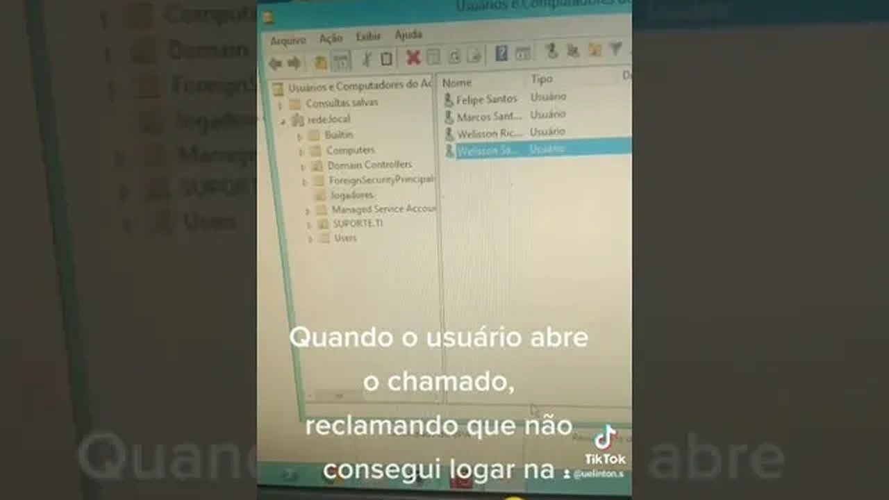Quando o usuário abre o chamado, reclamando que a conta dele está bloqueado. 🤓😅🤣🤣