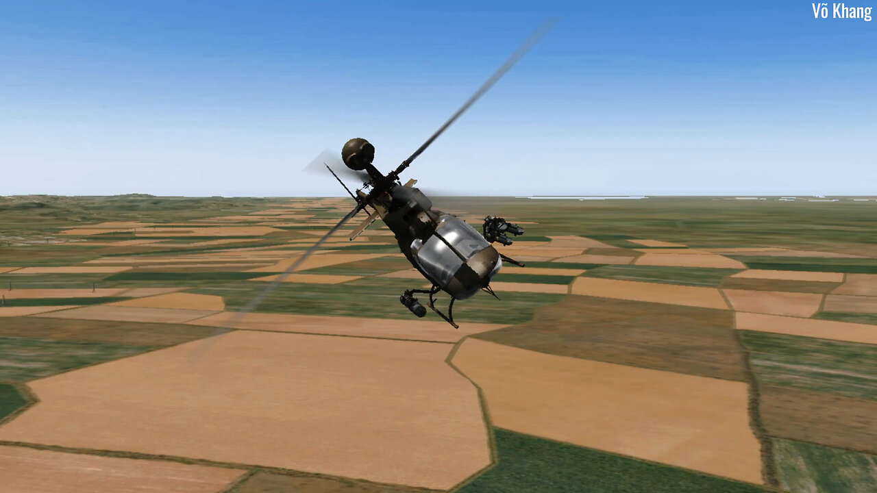 OH-58 Kiowa reconnaissance attack helicopter destroys armored vehicles - Lockon- Flaming Cliffs 2