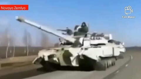 Russian T-80U Tank Batalion with winter camouflage entered Ukraine