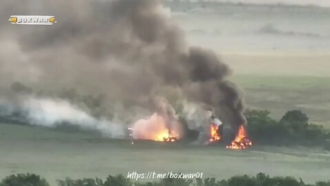 ‼️🇺🇲🔥PFV-дроны сожгли колонну техники с ЗРК Avenger/PFV-drones burned down a convoy Avenger