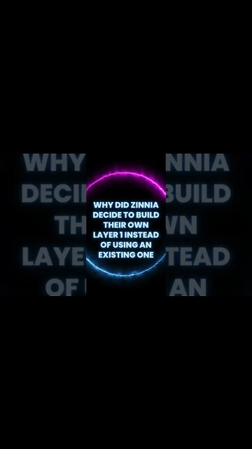 Why did Zinnia decide to build their own layer 1 instead of using an existing one?