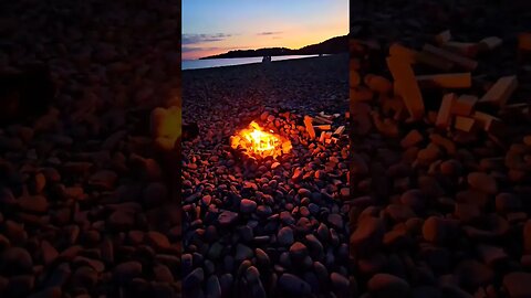 beach fire with amazing views