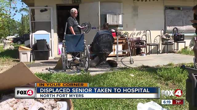 Displaced senior taken to hospital