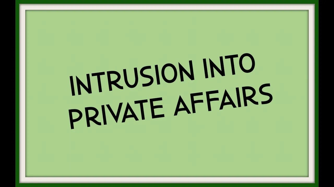 California Invasion of Privacy Tort - Private Affairs