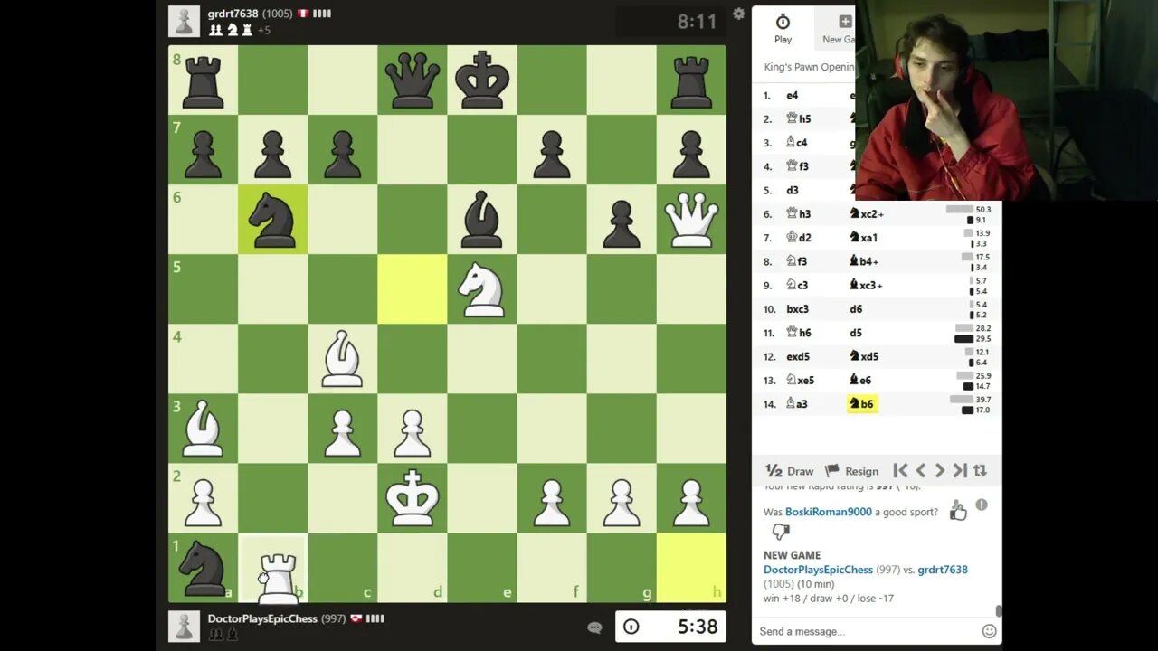 Online Rated Chess Match #14 On PC With Live Commentary