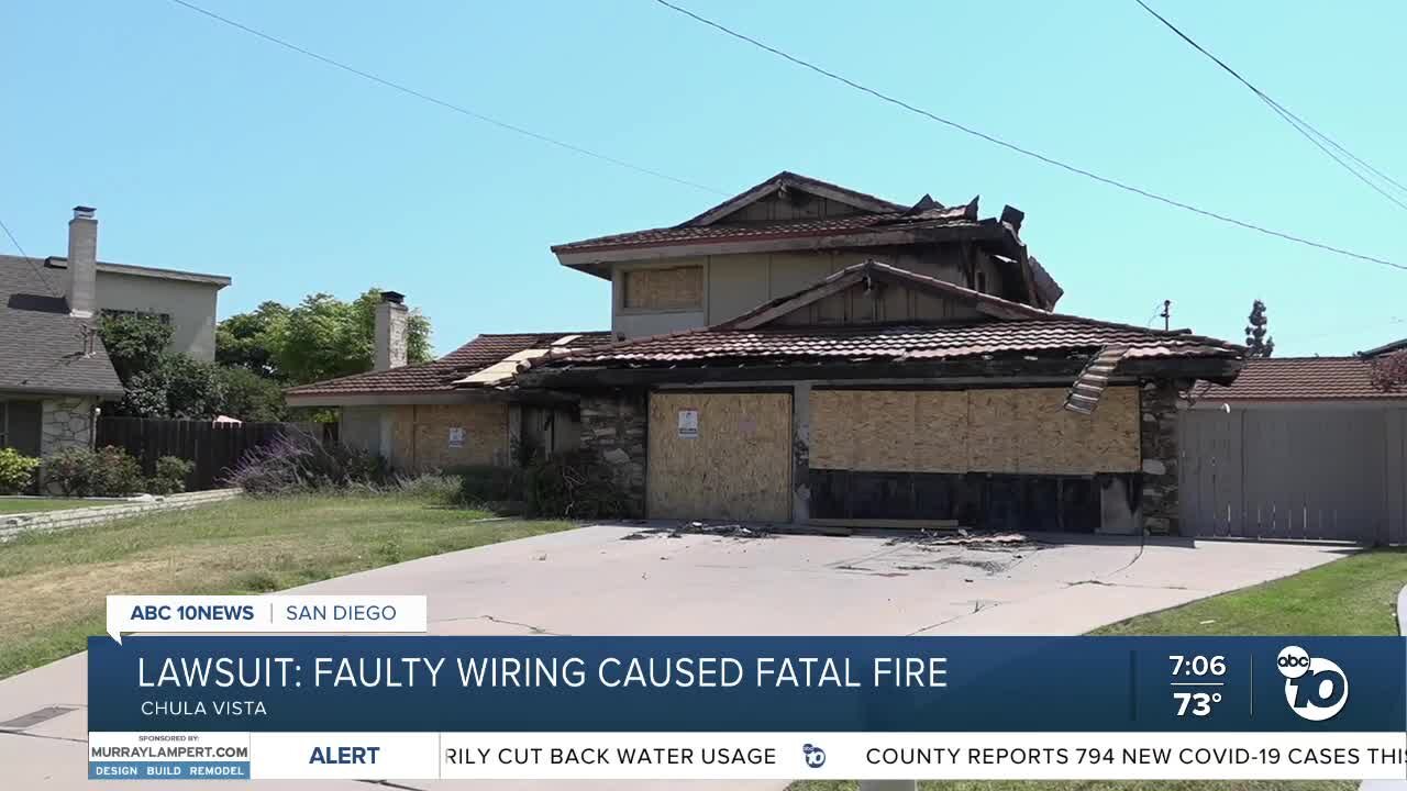 Lawsuit: Faulty wiring caused fatal Chula Vista fire